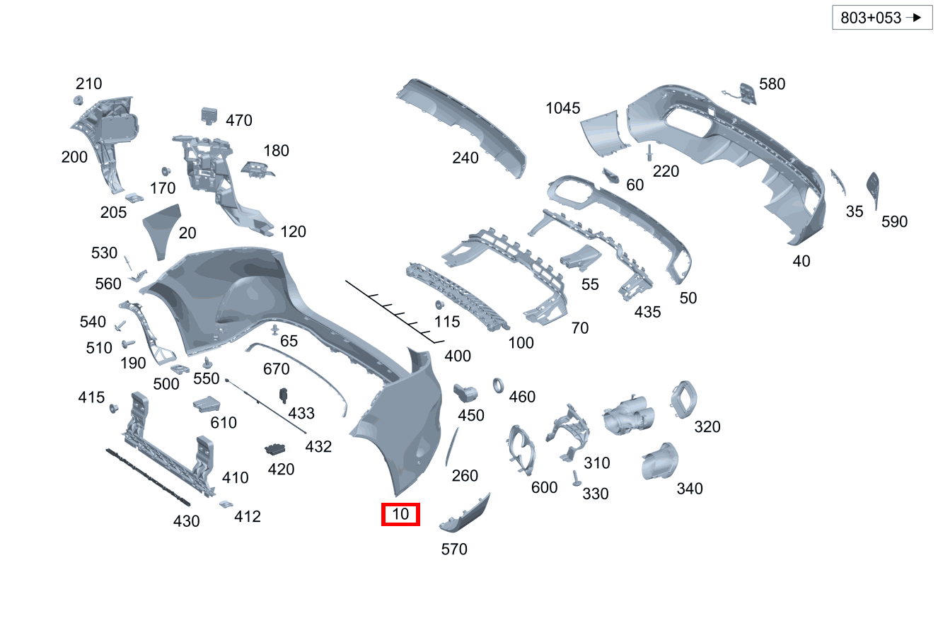 VERKLEIDUNG STOSSFAENGER Stoßfänger hinten GLE 400 e 4MATIC 167