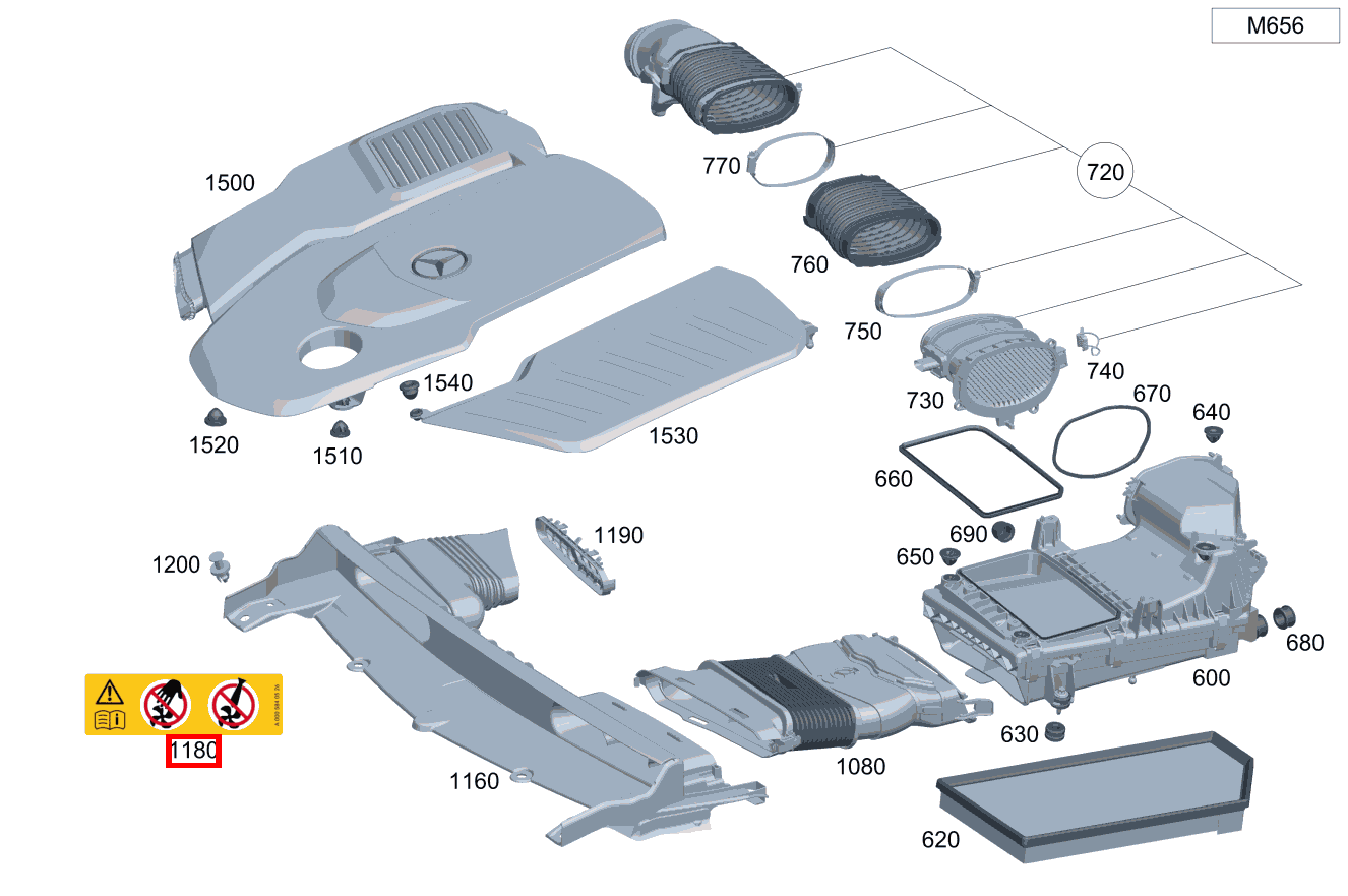 Hinweisschild Kaltluftansaugung GLC 400 d 4MATIC Coupé 253