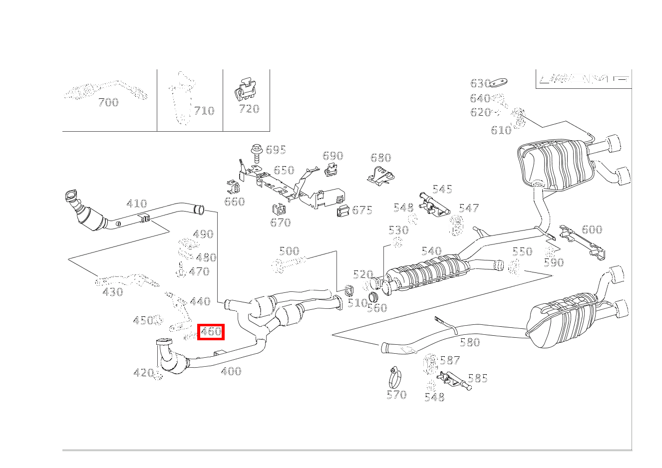 Platte Katalysator an Halter CLS 55 AMG 219