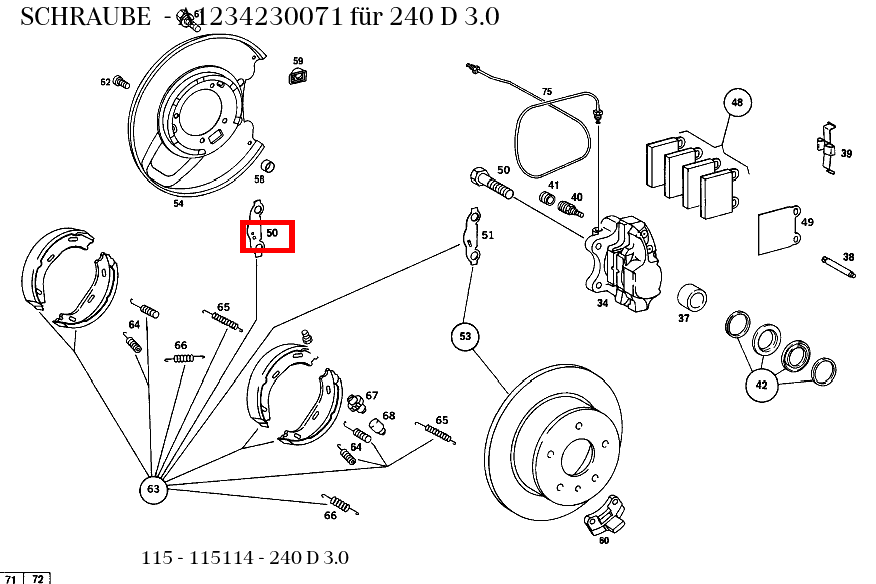 Schraube 240 D 3.0 115