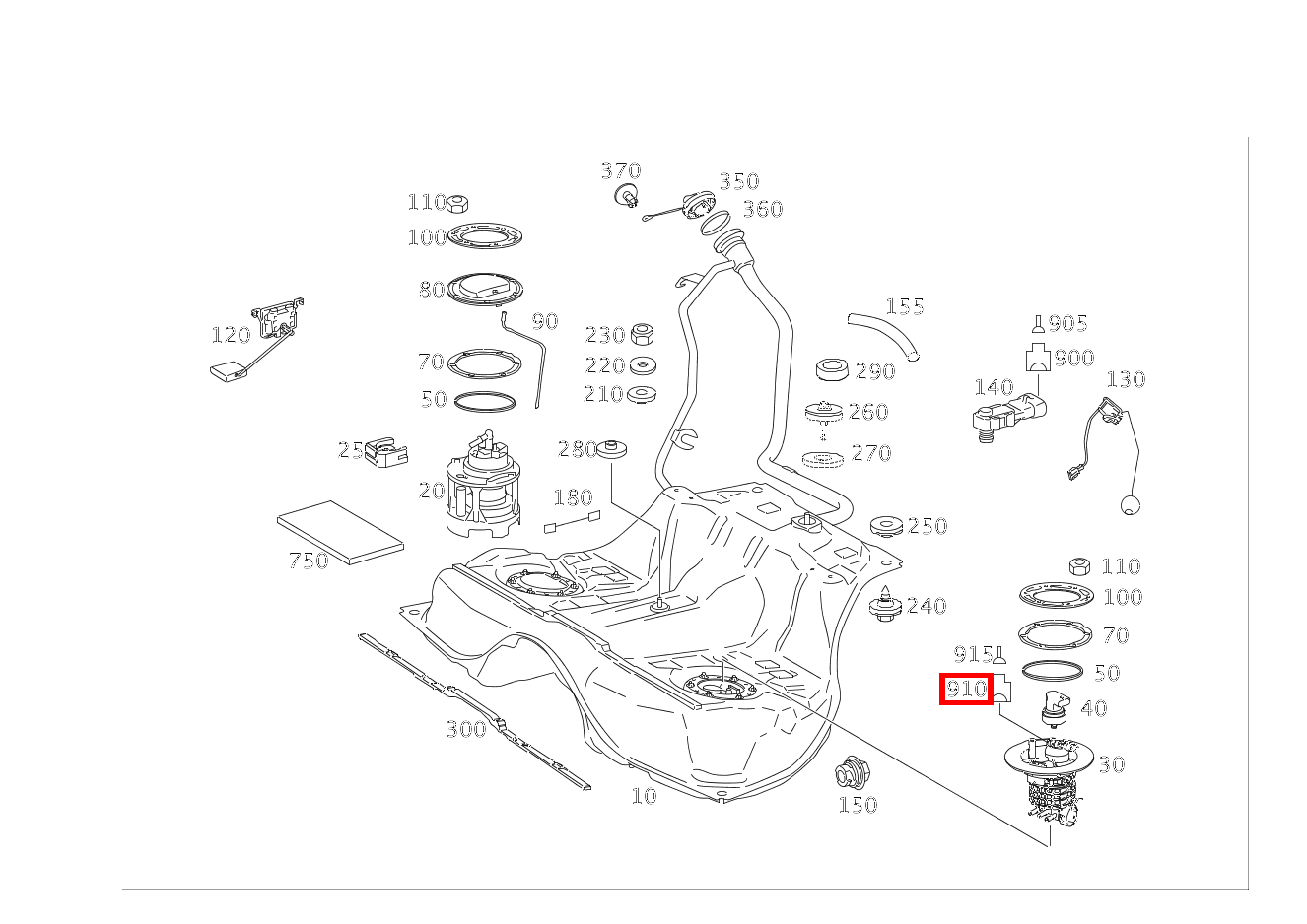 Stecker Kraftstoffpumpe M3/3; 7-PIN SLK2.8, MLK1.2 CL500 4M BE 216