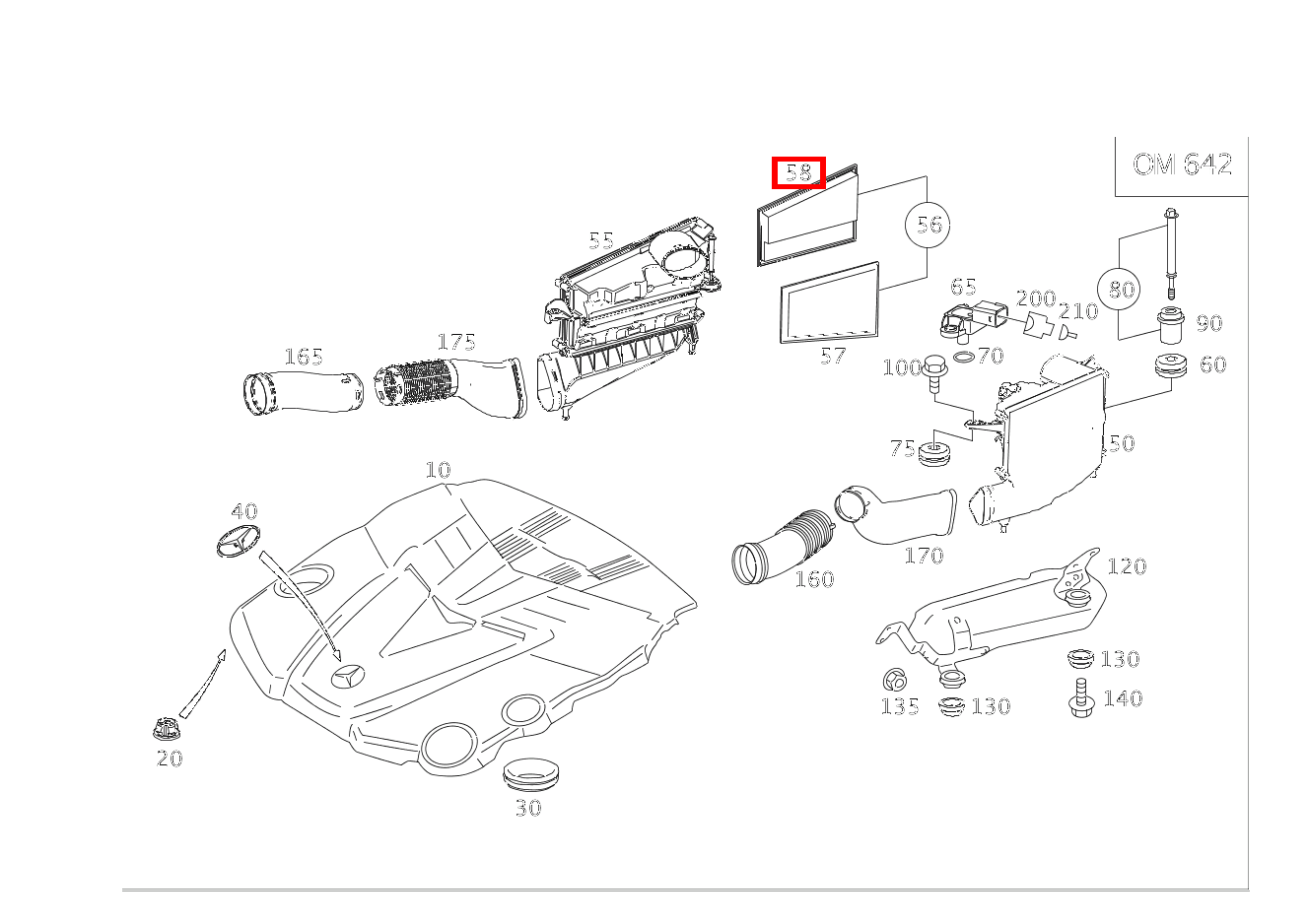 Luftfiltereinsatz Rechts GL 350 BlueTEC 4MATIC Off-Roader 164 Luftfiltereinsatz Rechts GL 350 BlueTEC 4MATIC Off-Roader 164