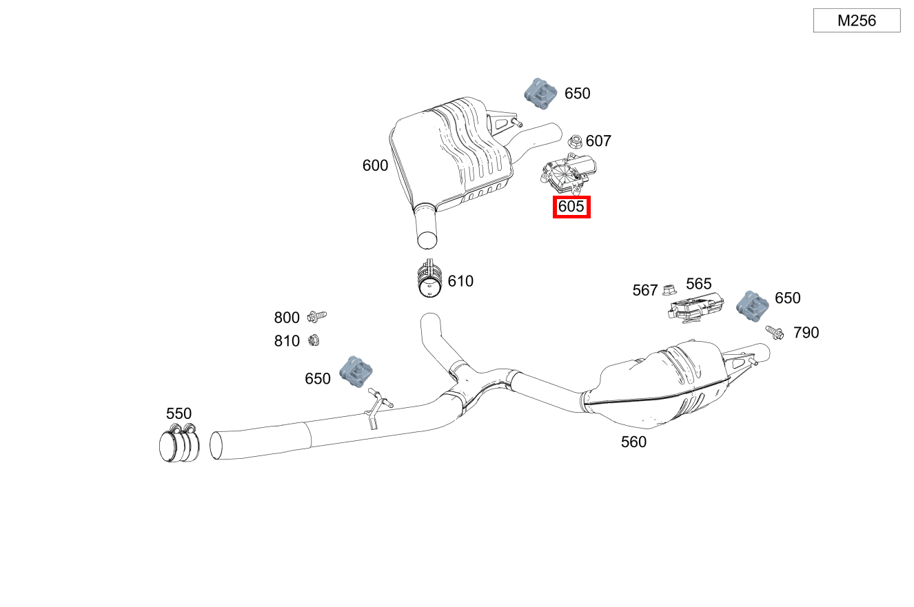 Aktuator ABGASLEITUNG HINTEN RECHTS Mercedes-AMG CLS 53 4MATIC+ 257