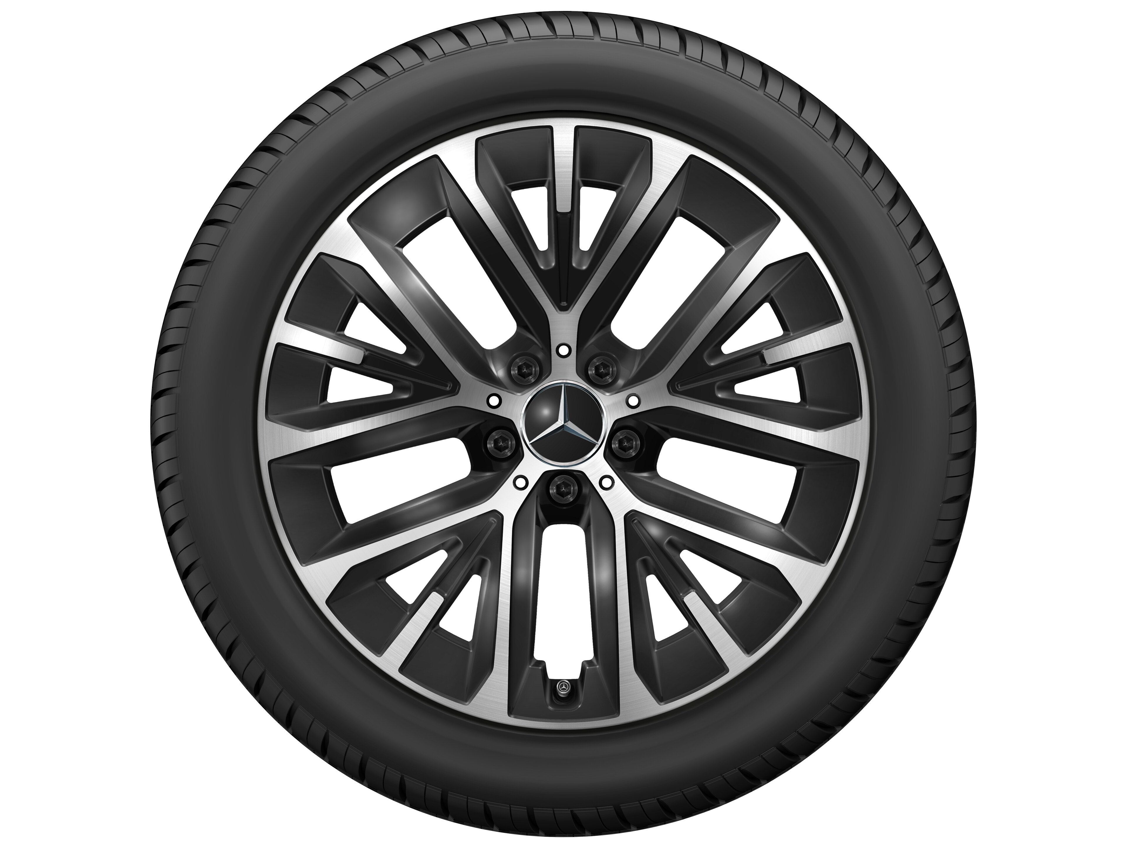 5-Y-Speichen-Rad, Aero, 19 Zoll, glanzgedreht 10 J x 19 ET 48,1, schwarz, glanzgedreht