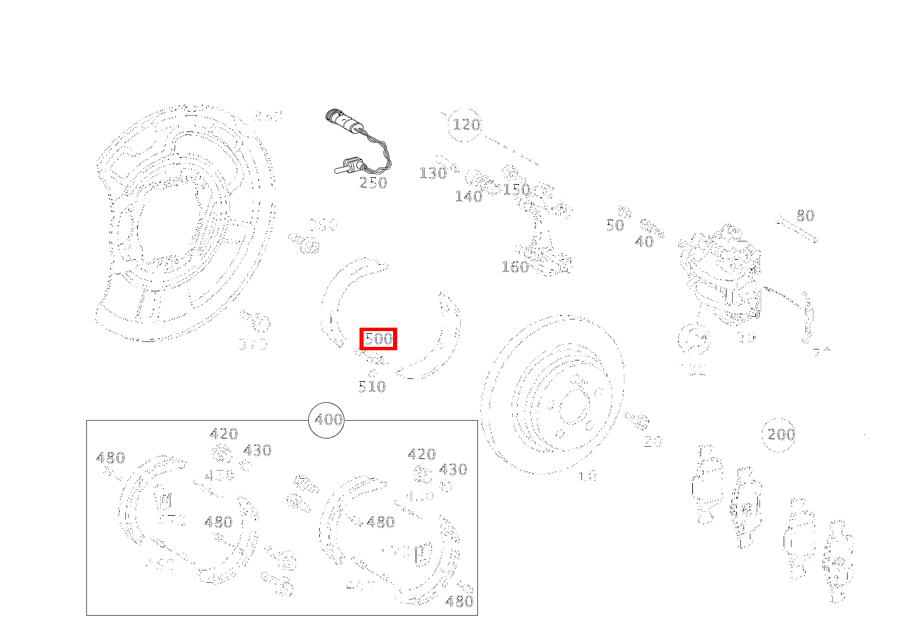SPREIZSCHLOSS BREMSE BREMSBACKENLAGERUNG SL 65 AMG Roadster BCA 230 SPREIZSCHLOSS BREMSE BREMSBACKENLAGERUNG SL 65 AMG Roadster BCA 230