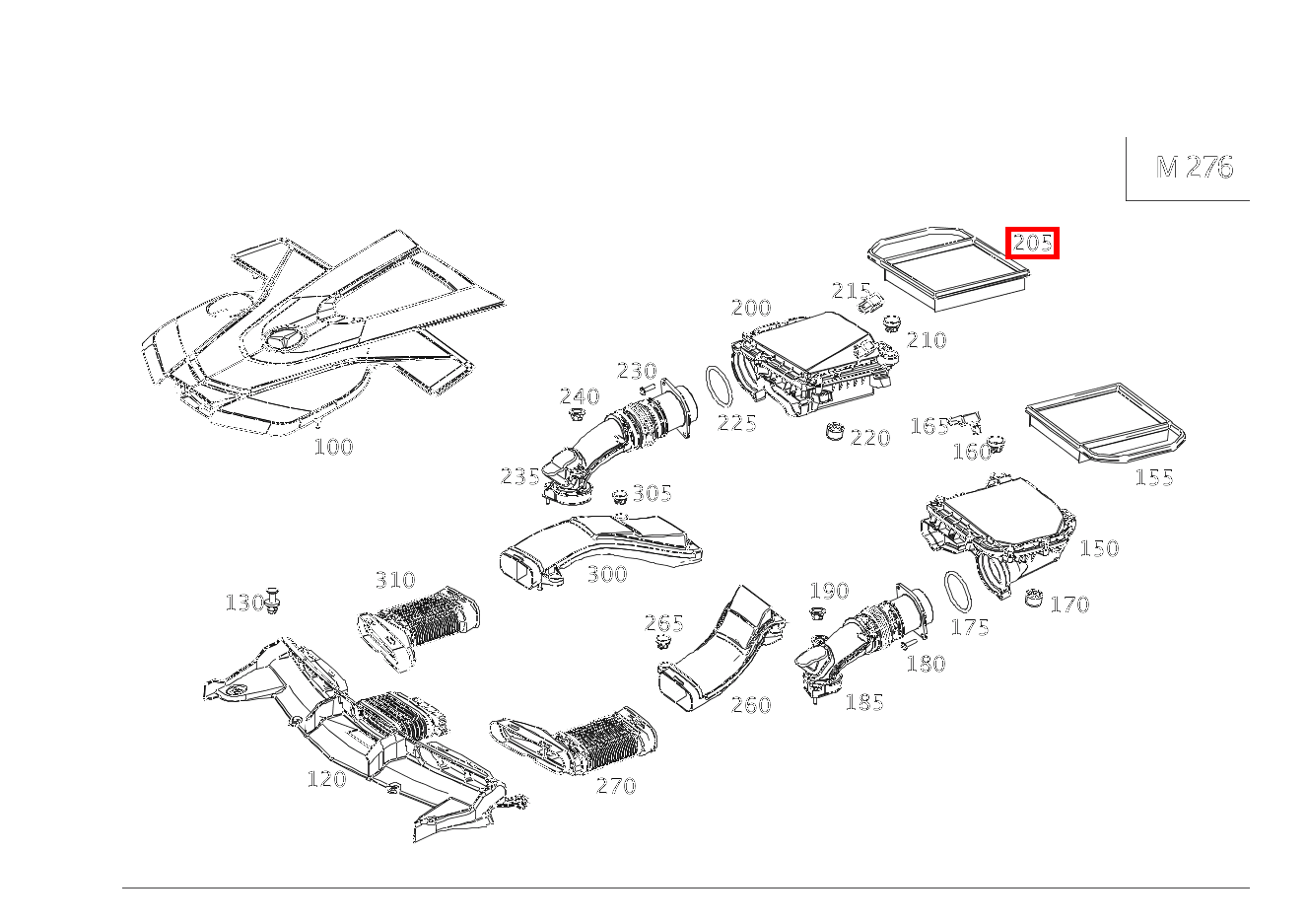 Luftfiltereinsatz Rechts E 450 4MATIC Limousine BCA 213 Luftfiltereinsatz Rechts E 450 4MATIC Limousine BCA 213