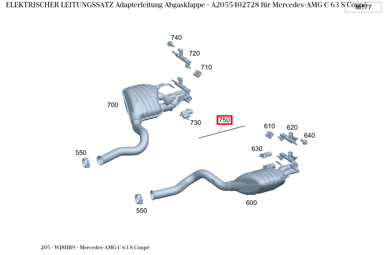Elektrischer Leitungssatz Adapterleitung Abgasklappe Mercedes-AMG C 63 S Coupé 205 Elektrischer Leitungssatz Adapterleitung Abgasklappe Mercedes-AMG C 63 S Coupé 205