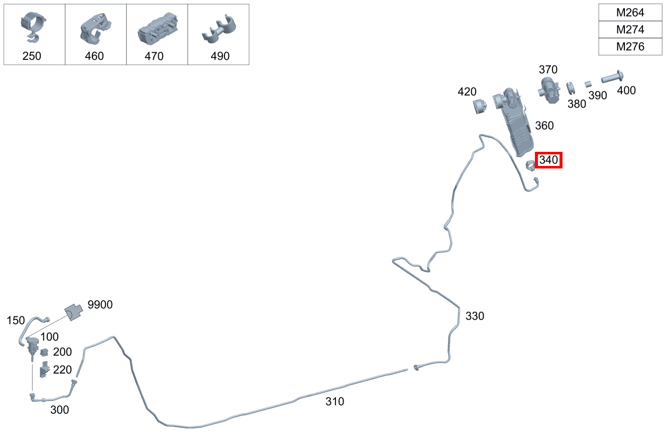 Schlauchschelle Regenerierleitung zum Aktivkohlefilter; 14.5-15.5 MM C 300 4MATIC Cabriolet 205