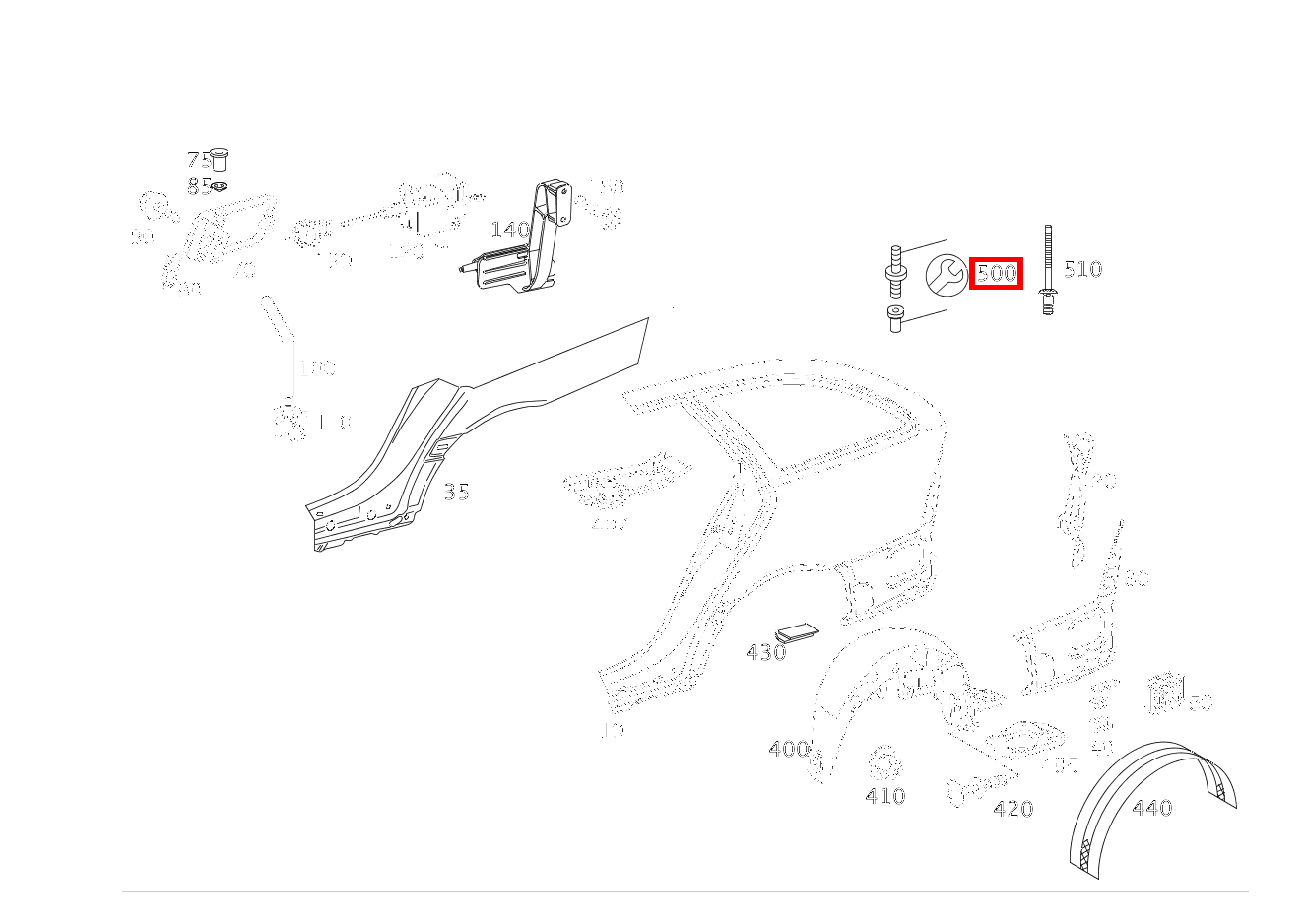 TEILESATZ GEWINDEBOLZEN REPARATURLOESUNG FUER ABGEBROCHENE SCHWEISSBOLZEN E 200 T-Limousine 210