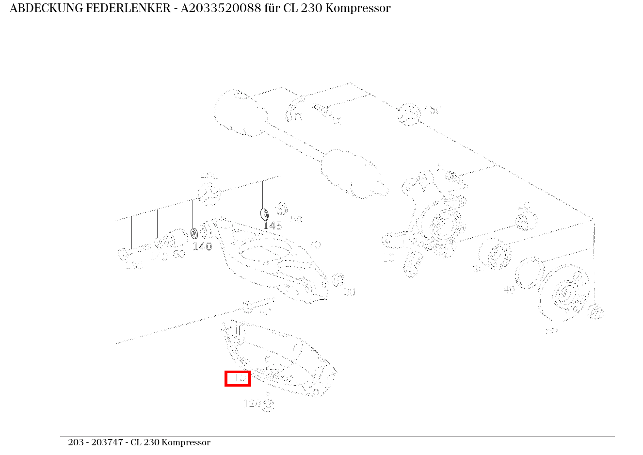 Abdeckung FEDERLENKER CL 230 Kompressor 203