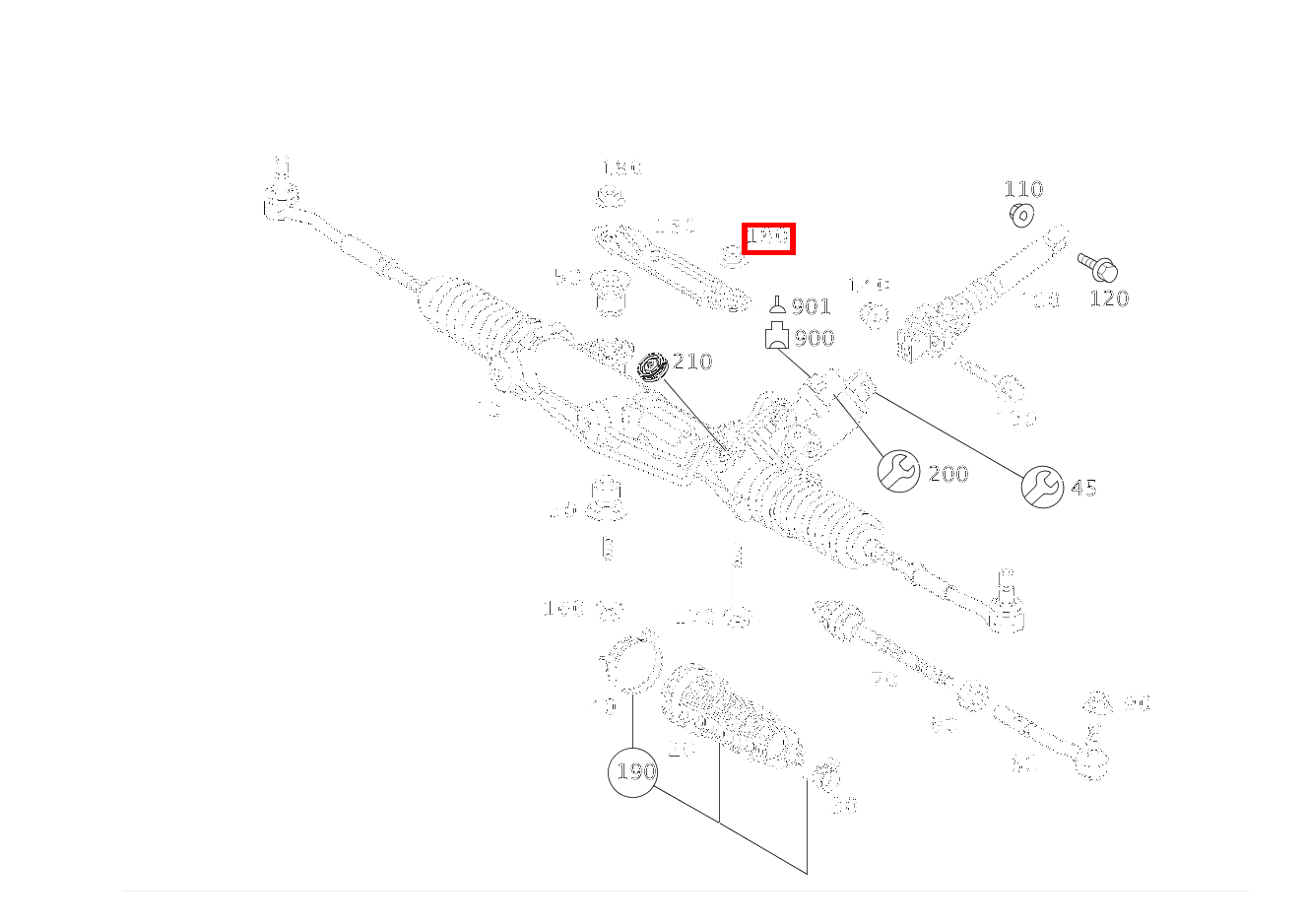 Mutter ZAHNSTANGENLENKUNG AN INTEGRALTRAEGER UND BEFESTIGUNGSPLATTE; M12X1.5 SL 65 AMG Roadster BCA 230