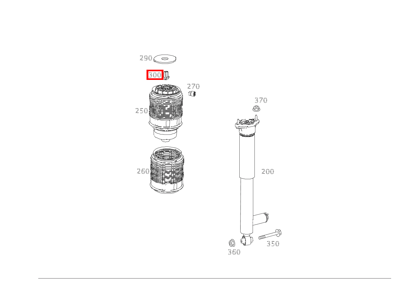 Befestigungsclip LUFTFEDER AN KAROSSERIE E 400 T 4MATIC 212