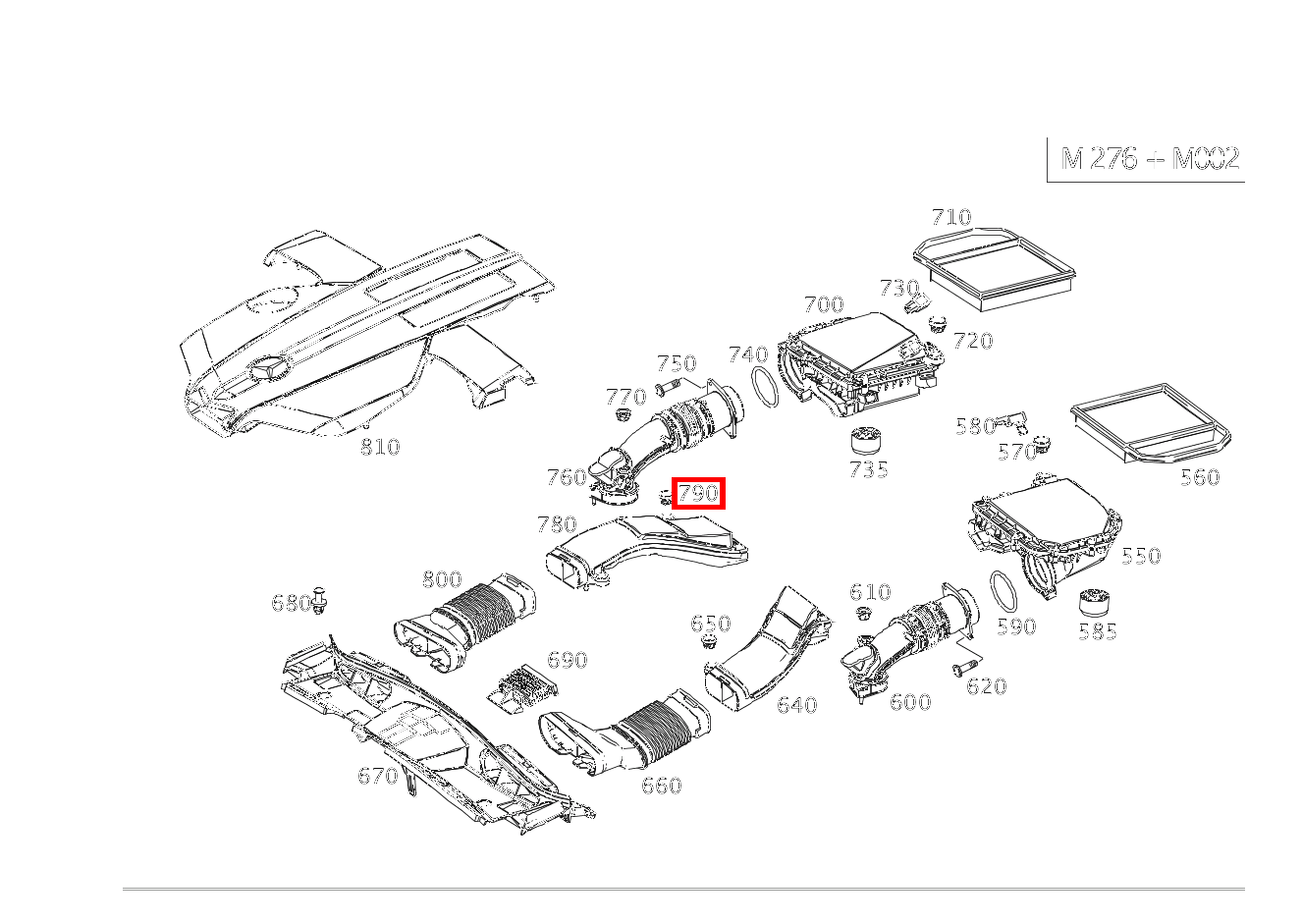 Puffer LUFTLEITUNG RECHTS CLS 450 4MATIC 218