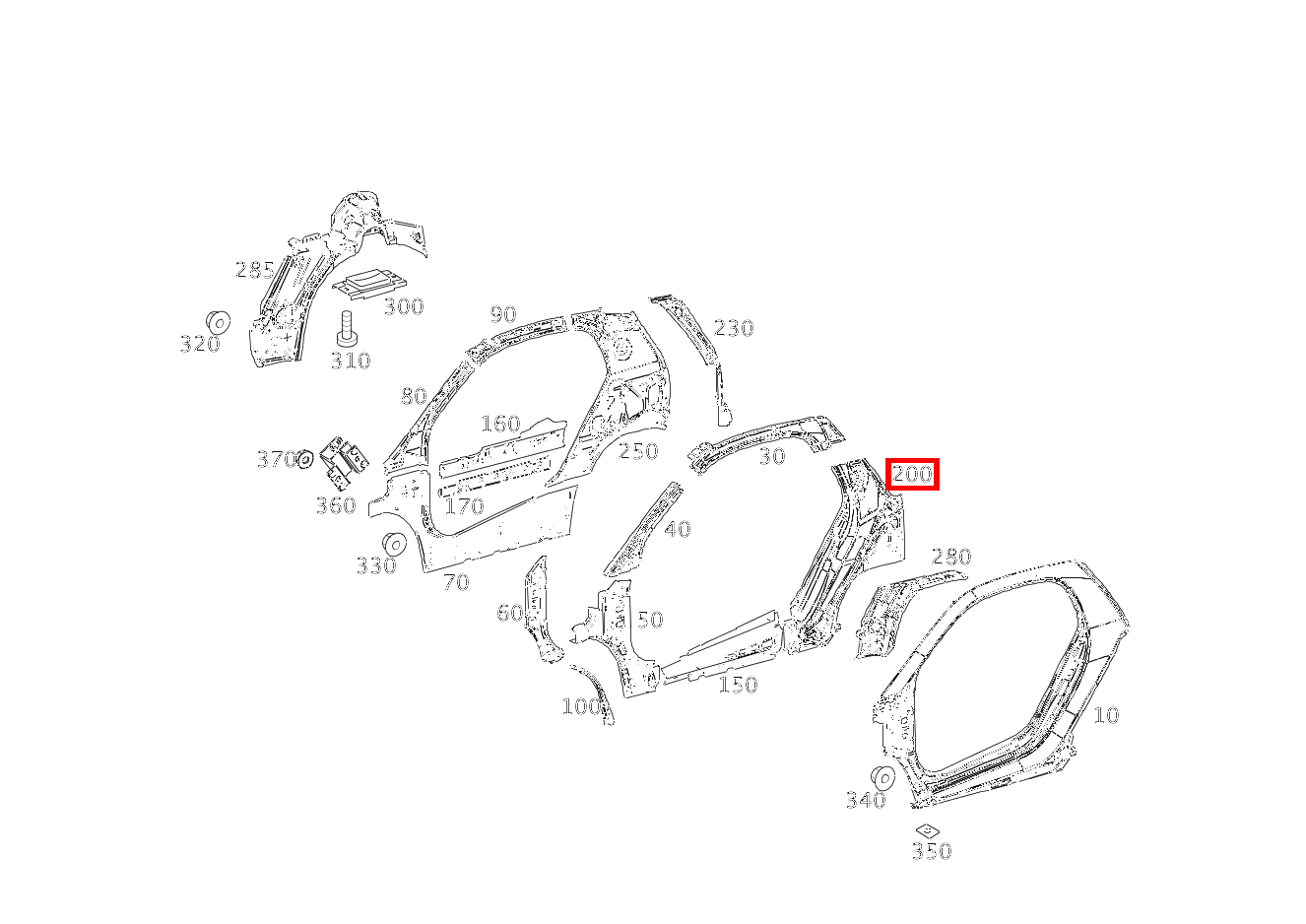 TEILESATZ VERSTAERKUNG B-SAEULE UNTEN LINKS fortwo coupé mhd 52 kW 460 TEILESATZ VERSTAERKUNG B-SAEULE UNTEN LINKS fortwo coupé mhd 52 kW 460