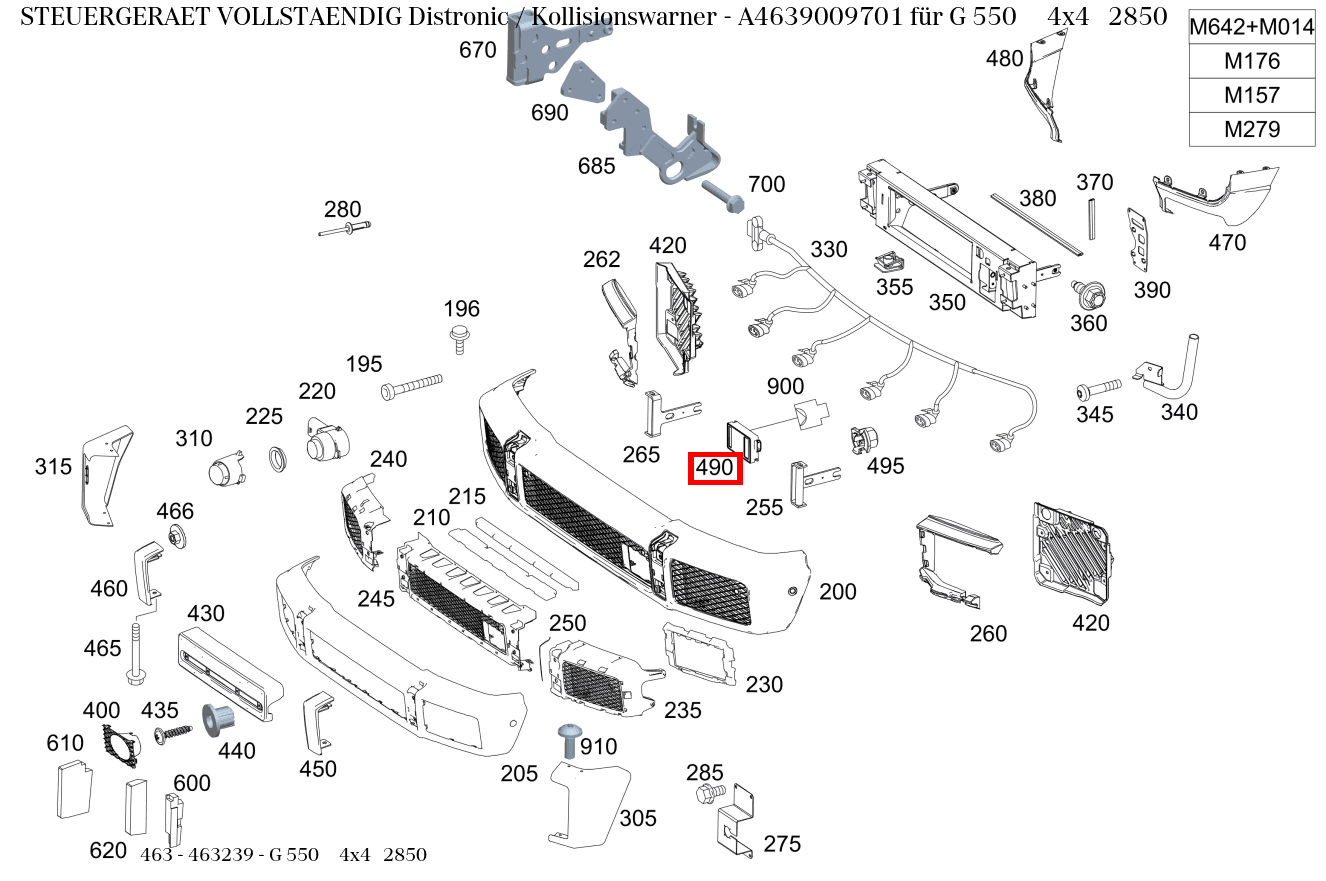 Steuergerät vollständig Distronic / Kollisionswarner G 550 4x4 2850 463 Steuergerät vollständig Distronic / Kollisionswarner G 550 4x4 2850 463