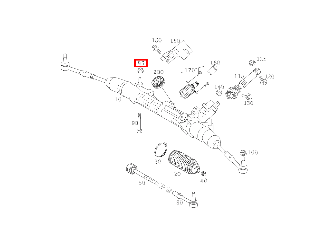 Mutter LENKUNG AN INTEGRALTRAEGER; M12X1.5 CL500 4M BE 216