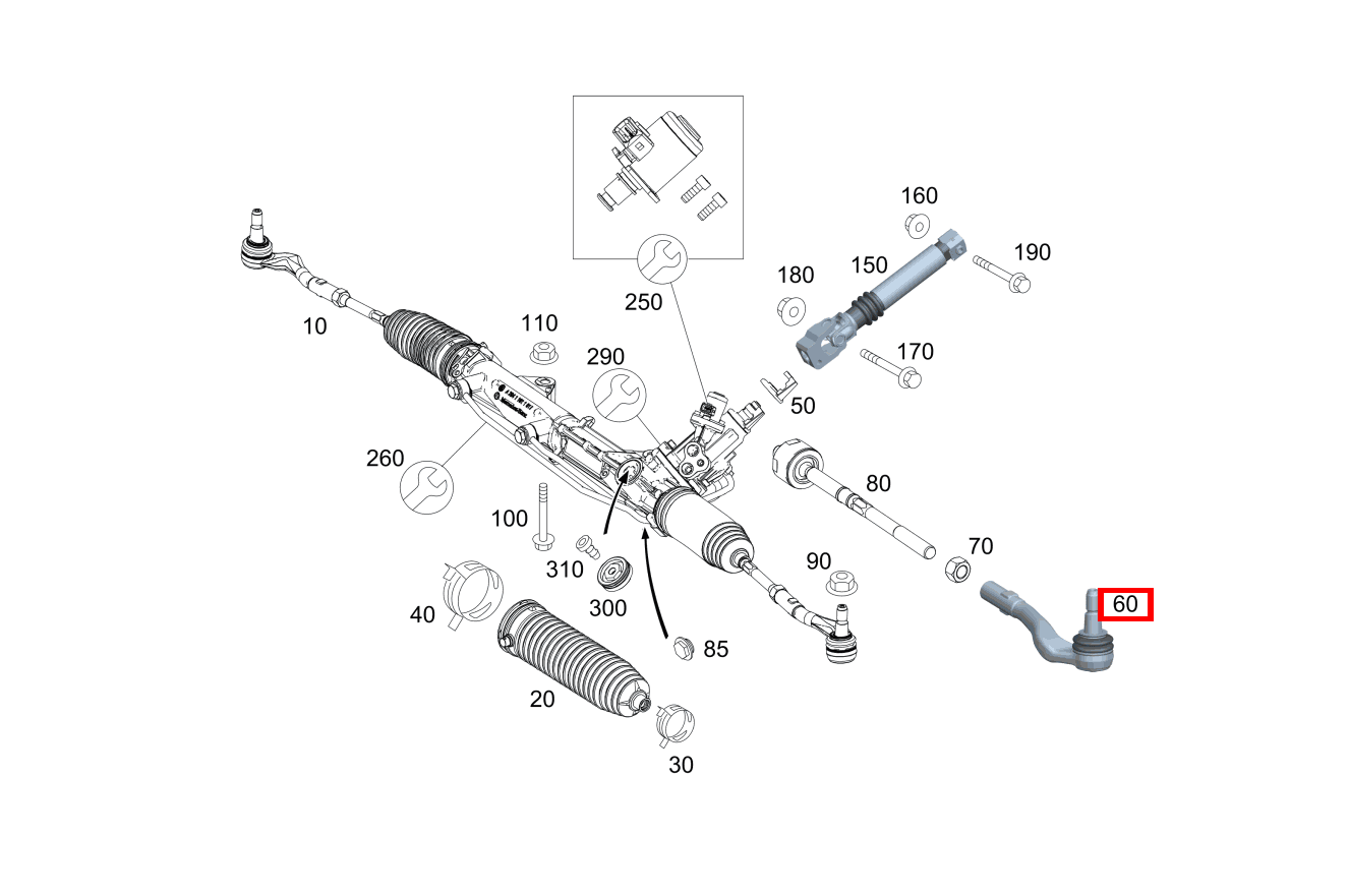 REP.SATZ SPURSTANGE LINKS AUSSEN E 350 d Cabriolet 253 REP.SATZ SPURSTANGE LINKS AUSSEN E 350 d Cabriolet 253