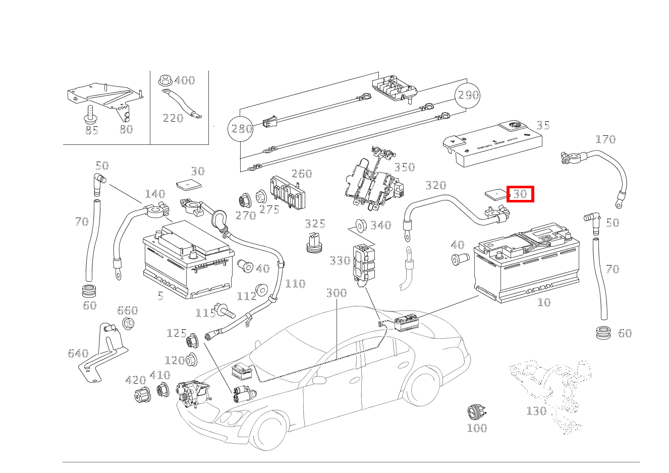 Schutzkappe BATTERIE-PLUSPOL Maybach 62 S (langer Radstand) 240 Schutzkappe BATTERIE-PLUSPOL Maybach 62 S (langer Radstand) 240