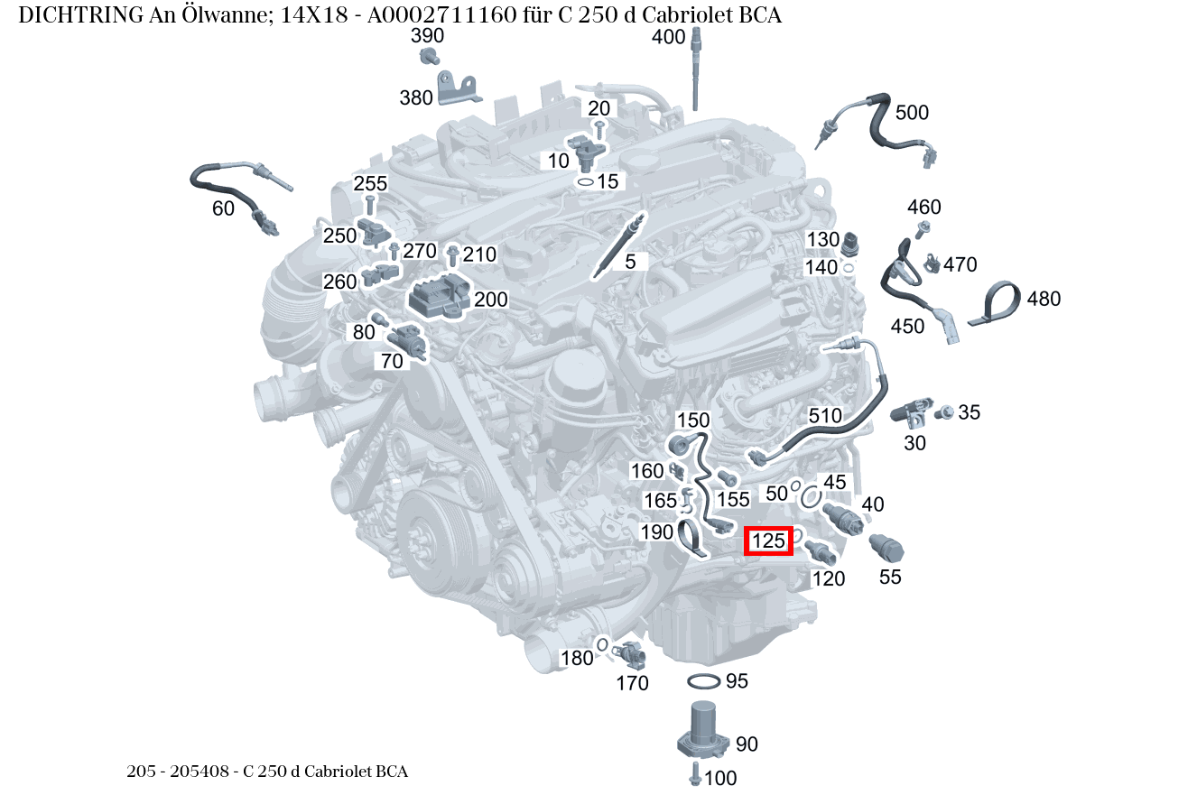 Dichtring An Ölwanne; 14X18 C 250 d Cabriolet BCA 205