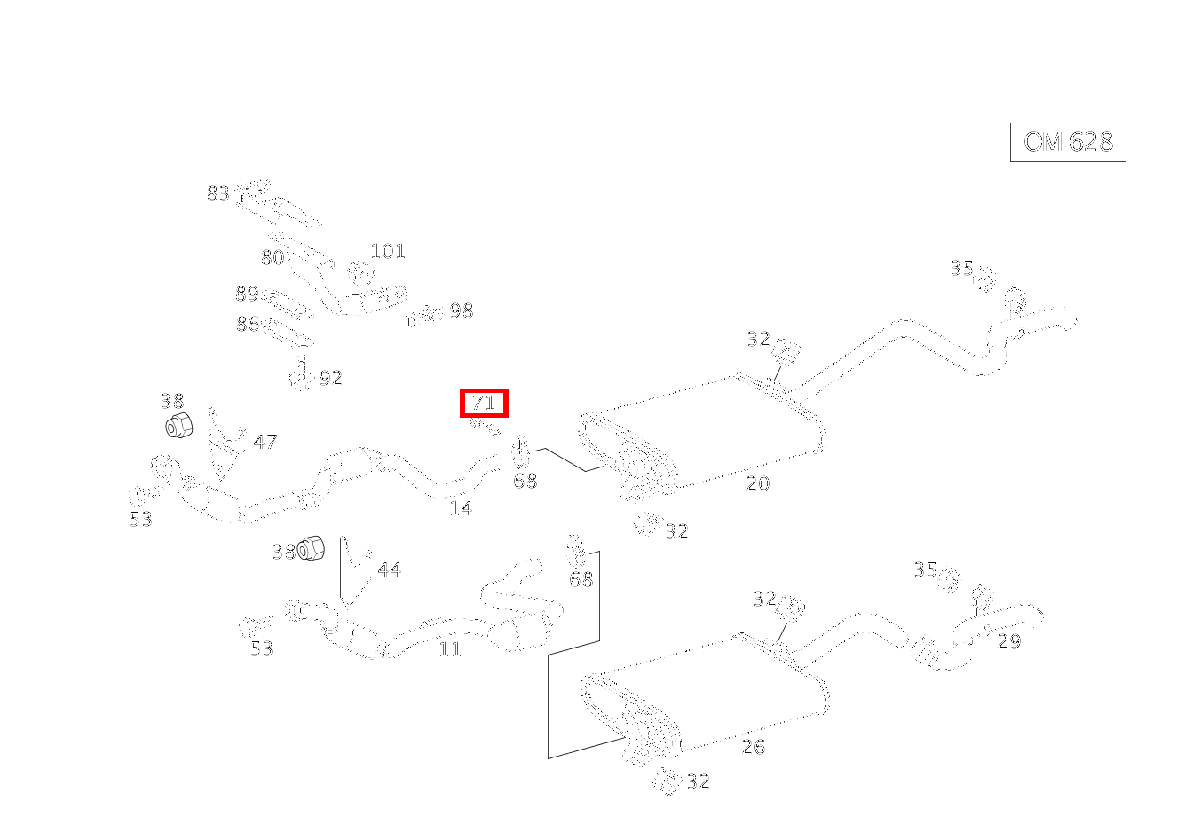 Sechsrundschraube VORKATALYSATOR AN TURBOLADER M8X40 ML 400 CDI Off-Roader 163