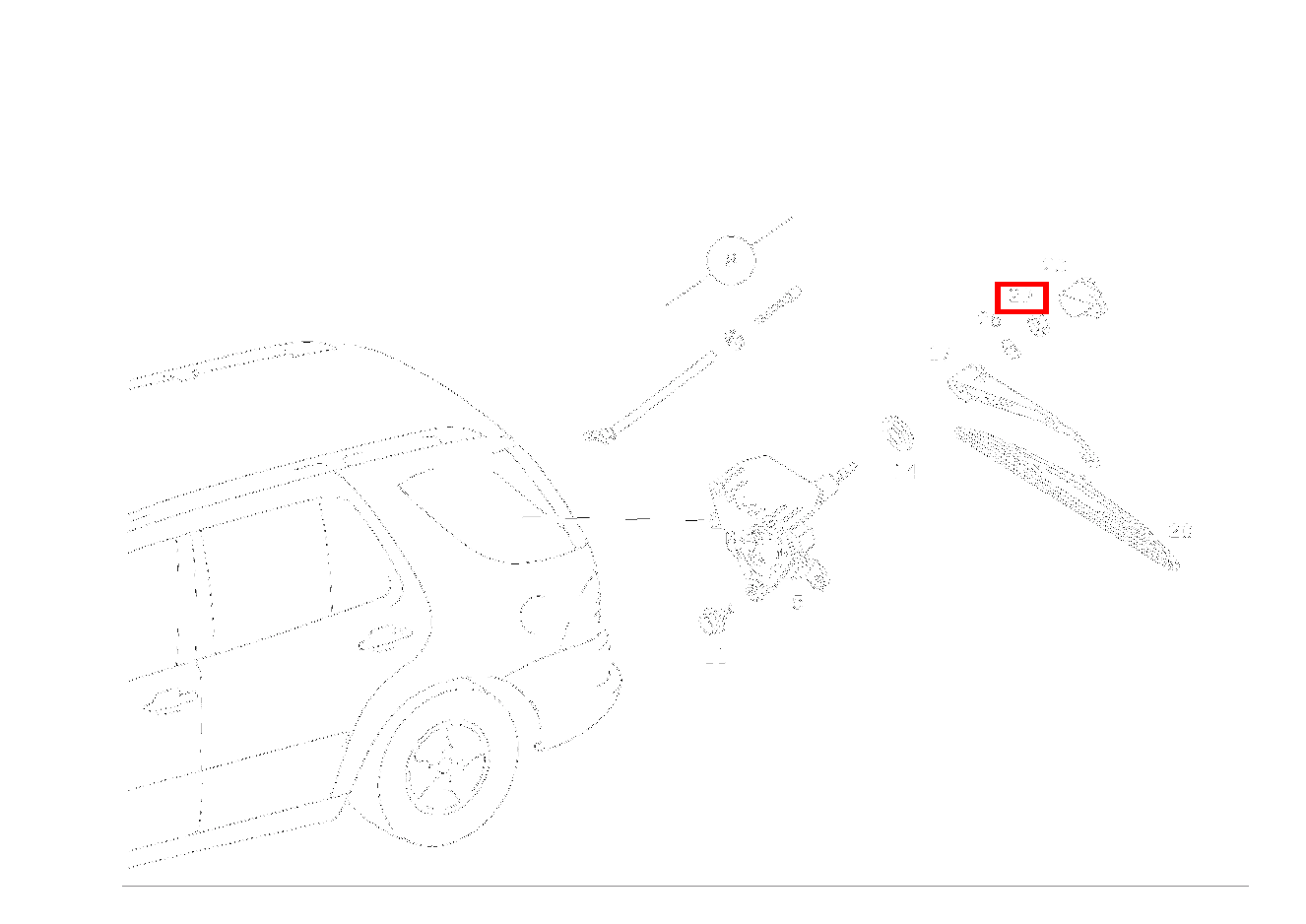 Sechskantmutter WISCHERARM AN WISCHERMOTOR; M8 ML 500 Off-Roader 163