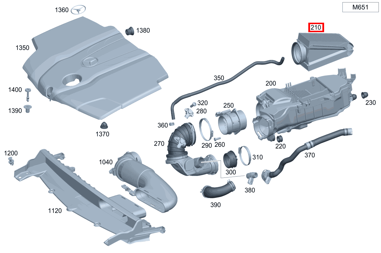 Luftfiltereinsatz Luftansaugung Motor GLK 253 Luftfiltereinsatz Luftansaugung Motor GLK 253