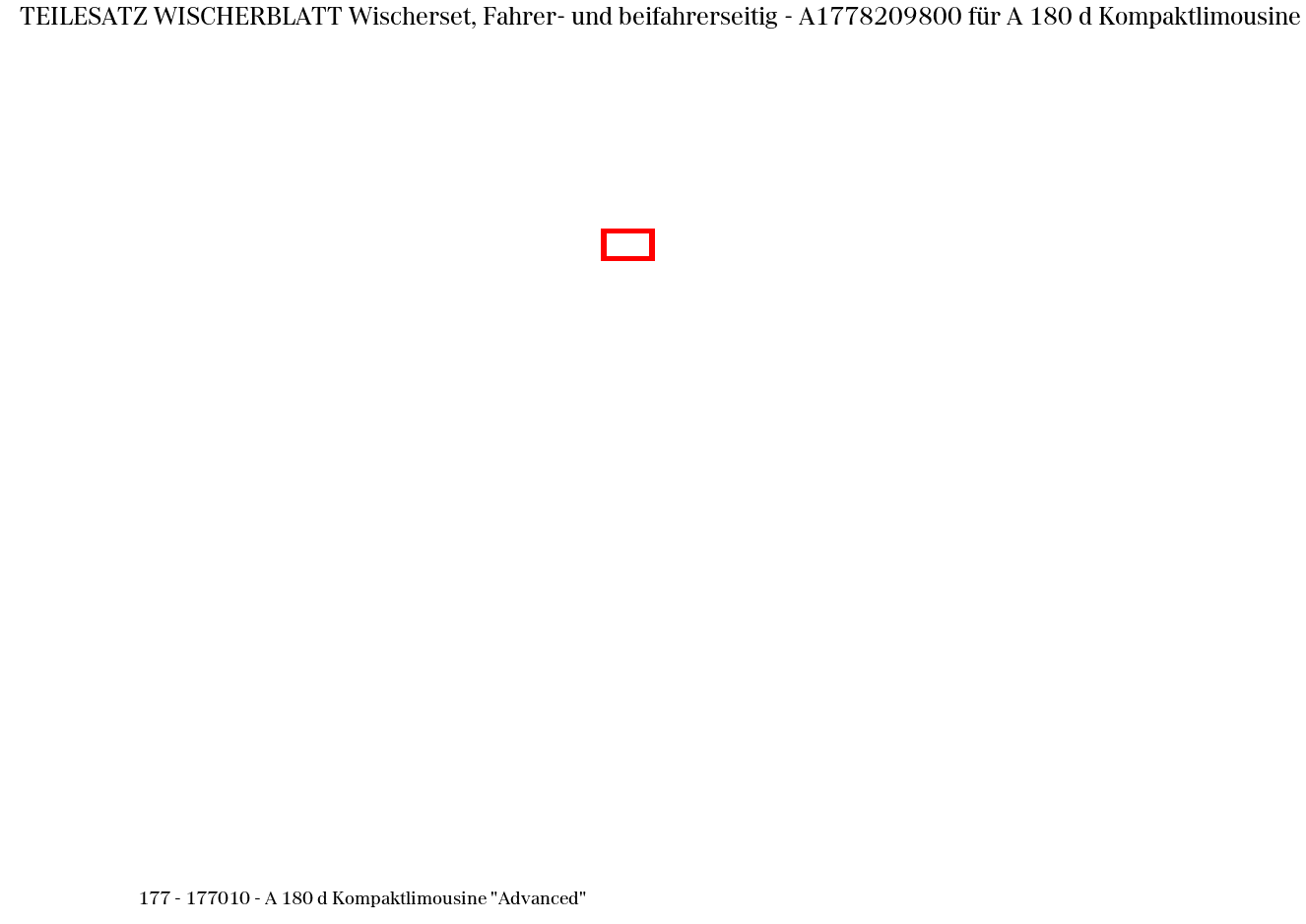 Teilesatz Wischerblatt Wischerset, Fahrer- und beifahrerseitig A 180 d Kompaktlimousine "Advanced" 177
