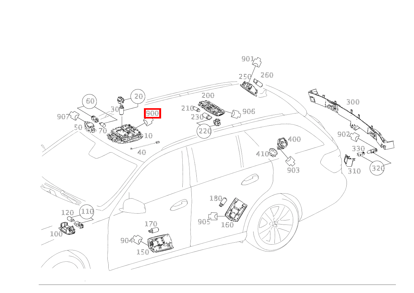 Buchsengehäuse DACHBEDIENEINHEIT, SCHWARZ N70-G; 8-PIN MQS E 220 CDI T-Modell 253