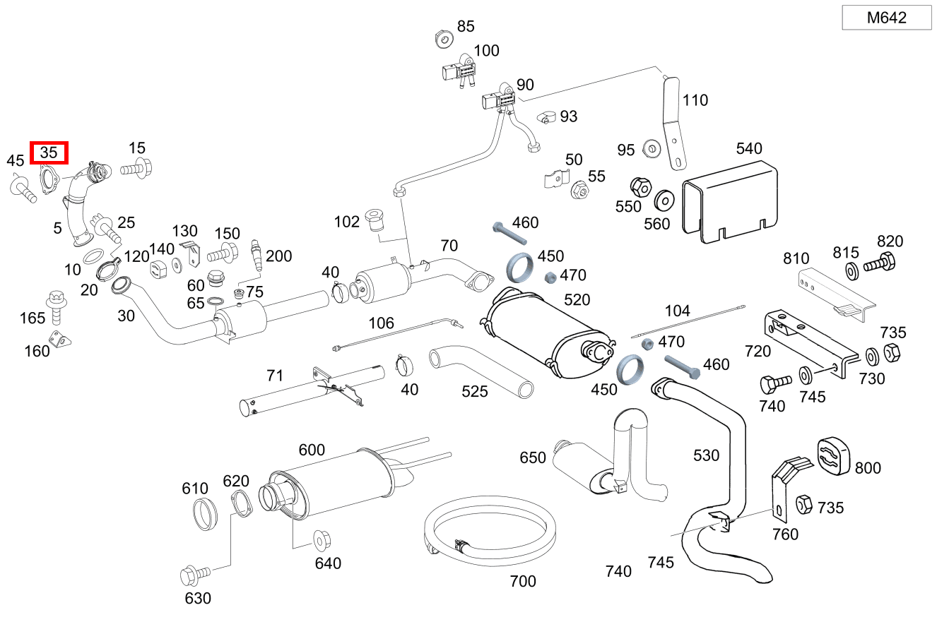 Flanschdichtung Turbolader an Auspuffkrümmer G 300 CDI/4X4/3428 Lang 461