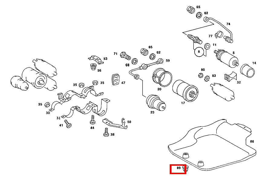 Sechskantmutter 190 E 2.5-16 EVOLUTION II 201