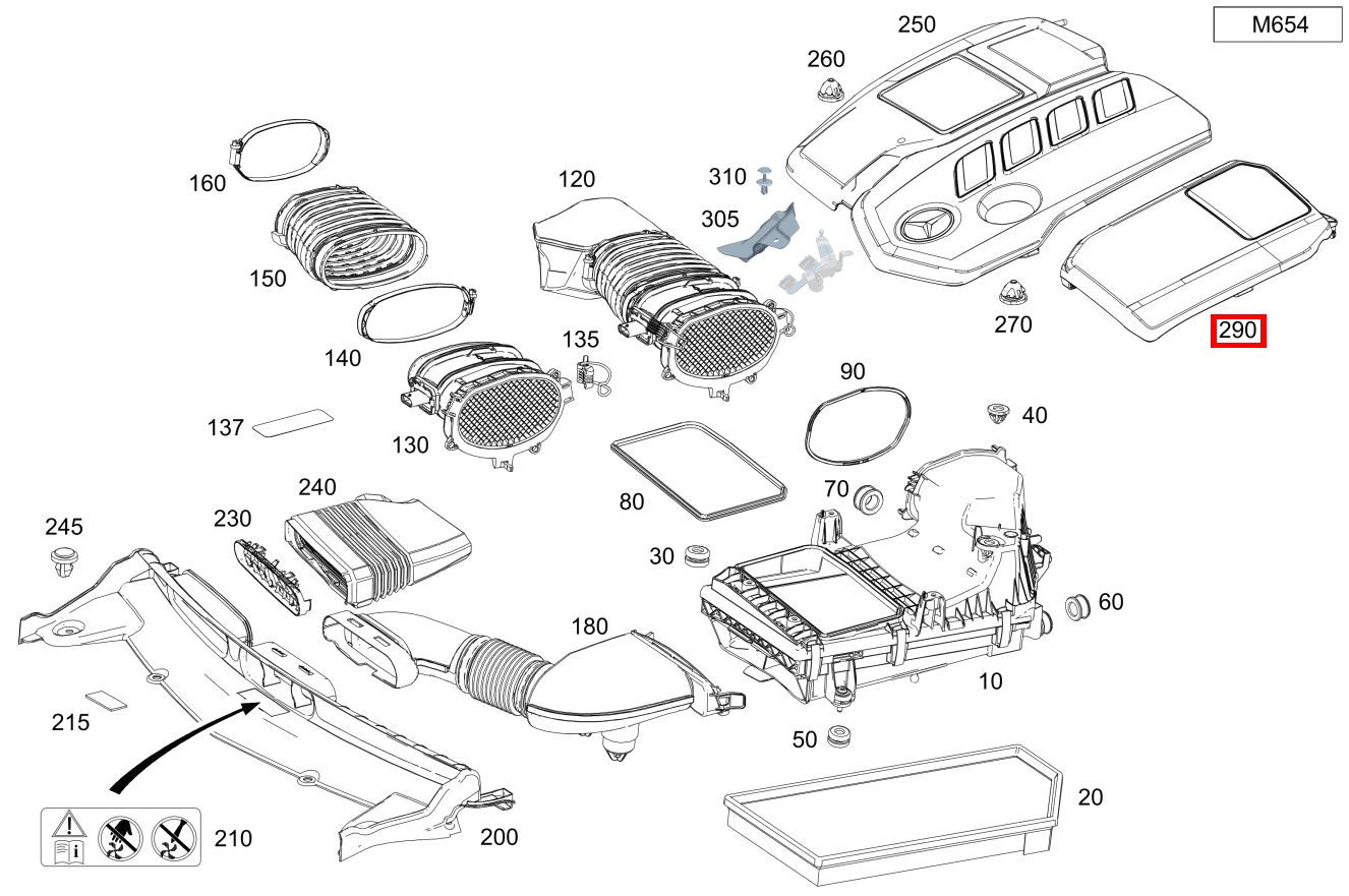 Motorabdeckung Links E 300 d Cabriolet BCA 238