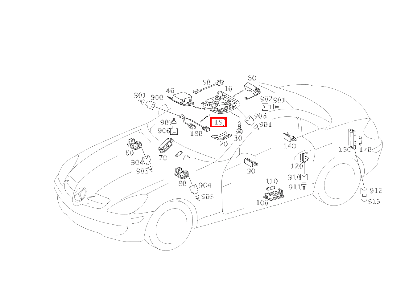 Glühlampe INNENLEUCHTE; 12V-6W SLK 55 AMG Roadster 171 Glühlampe INNENLEUCHTE; 12V-6W SLK 55 AMG Roadster 171