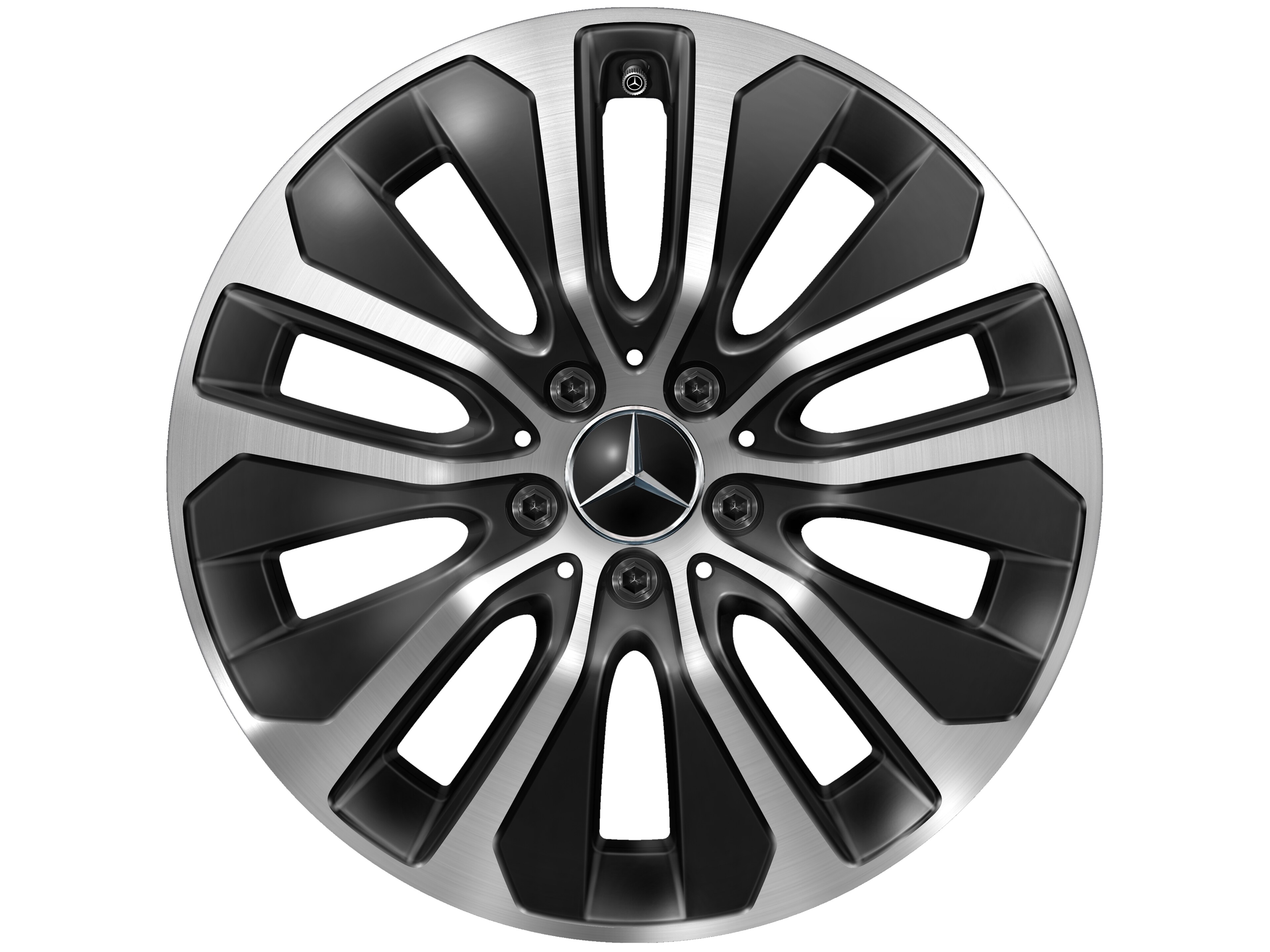 5-Doppelspeichen-Rad, Aero, 18 Zoll, 8 J x 18 ET 32,5, schwarz, glanzgedreht