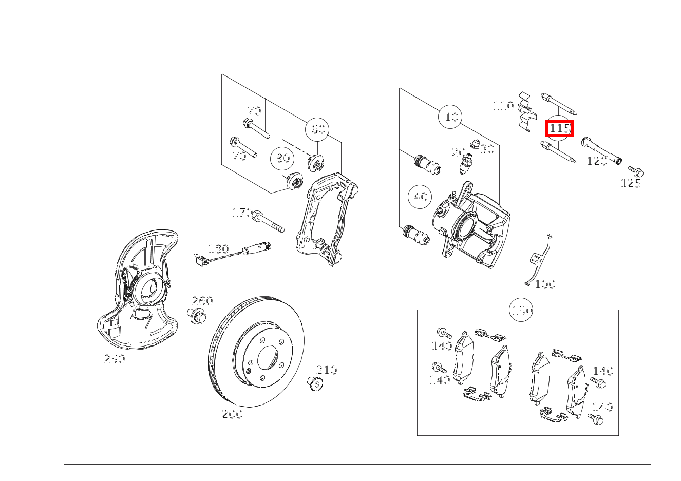 TEILESATZ FUEHRUNGSBOLZEN Teilesatz C63AMG BlackSeries 204