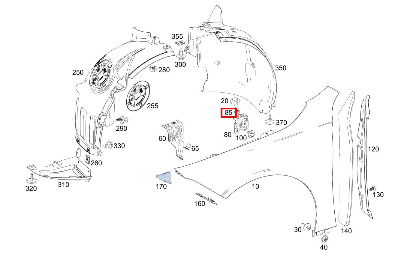 STANZMUTTER Halter rechts; M6 A 200 Limousine 246 STANZMUTTER Halter rechts; M6 A 200 Limousine 246
