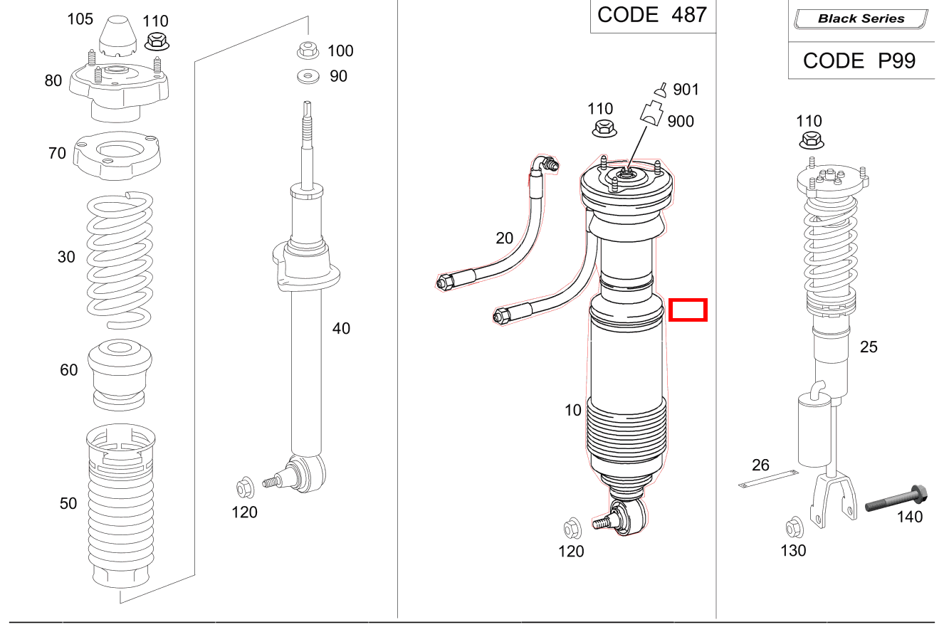 Federbein VORNE LINKS SL55 AMG Roadster 230 Federbein VORNE LINKS SL55 AMG Roadster 230