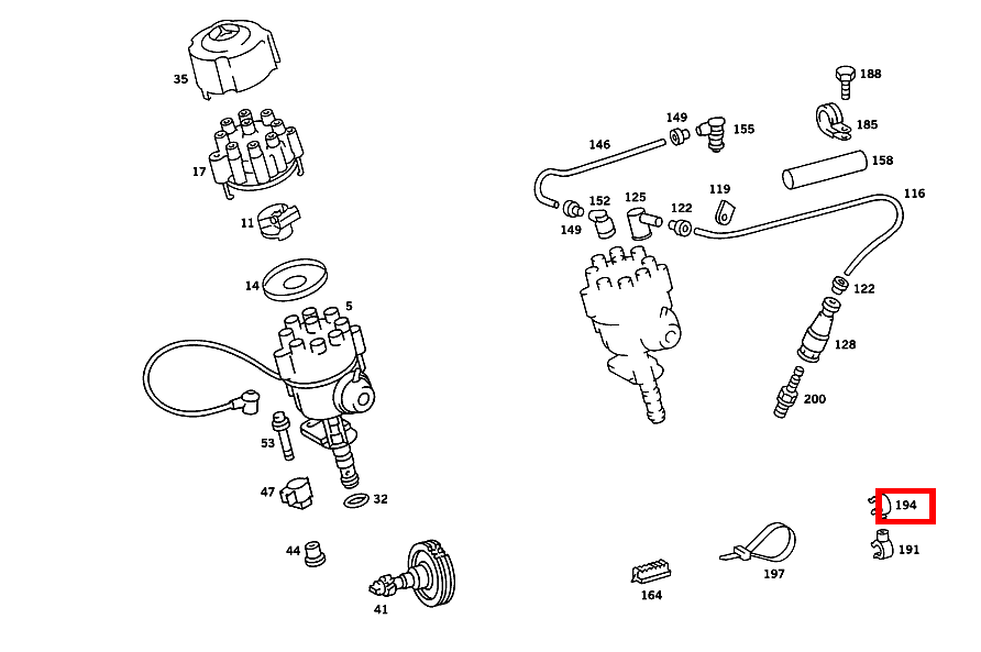 SCHLAUCHHALTER ZUENDLEITUNG UND DIAGNOSELEITUNG AN DRUCKLEITUNG 560 SL 107