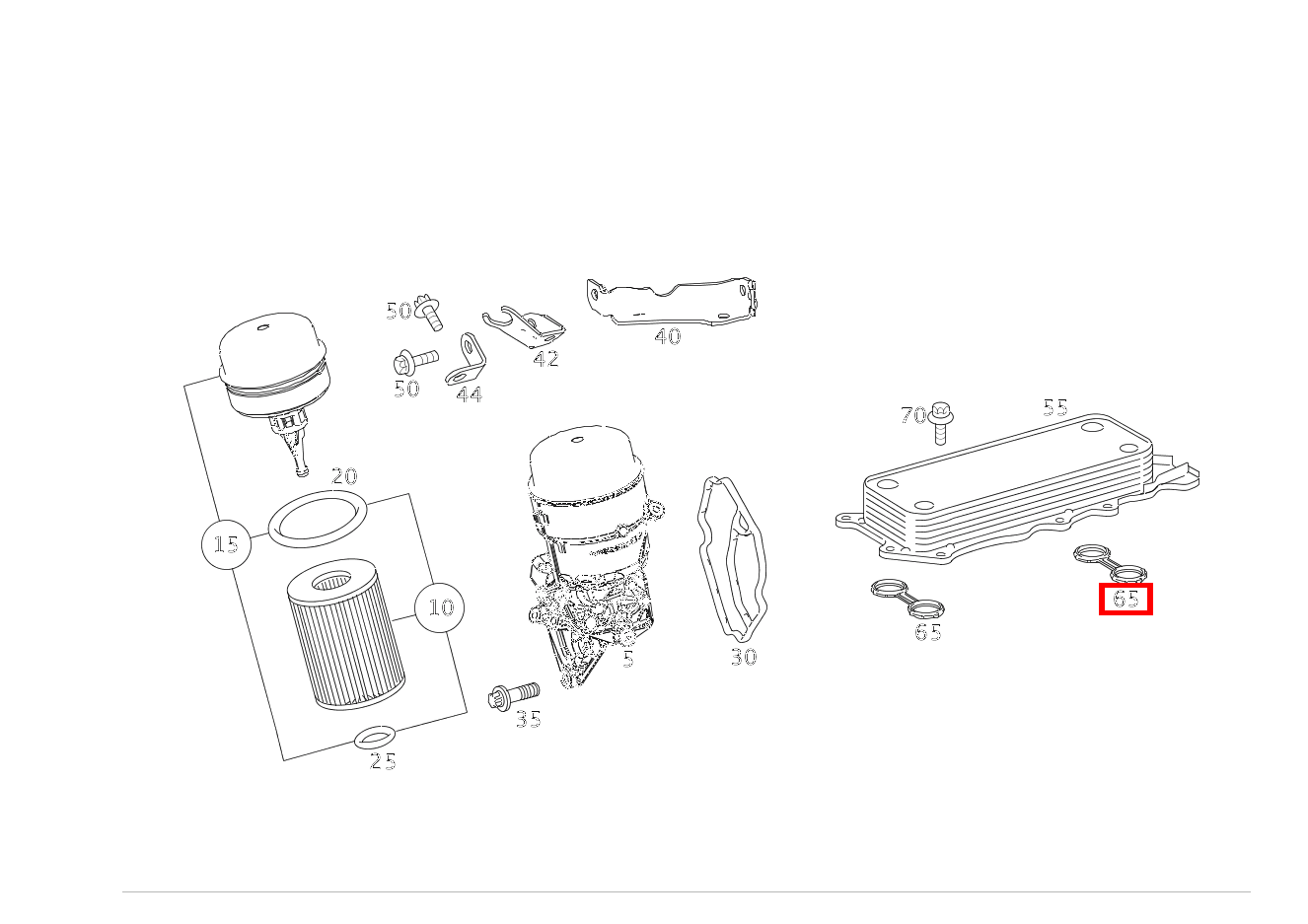 FORMDICHTUNG Ölkühler an Zylinderkurbelgehäuse G 300 CDI/4X4/3428 Lang 461