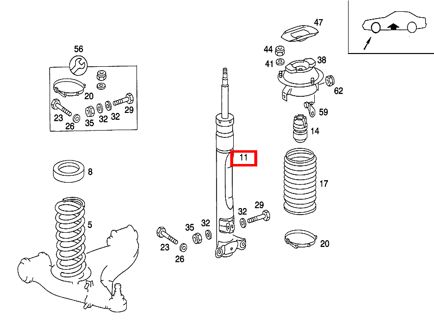 Federbein VORN LINKS 190 E 2.5-16 EVOLUTION II 201