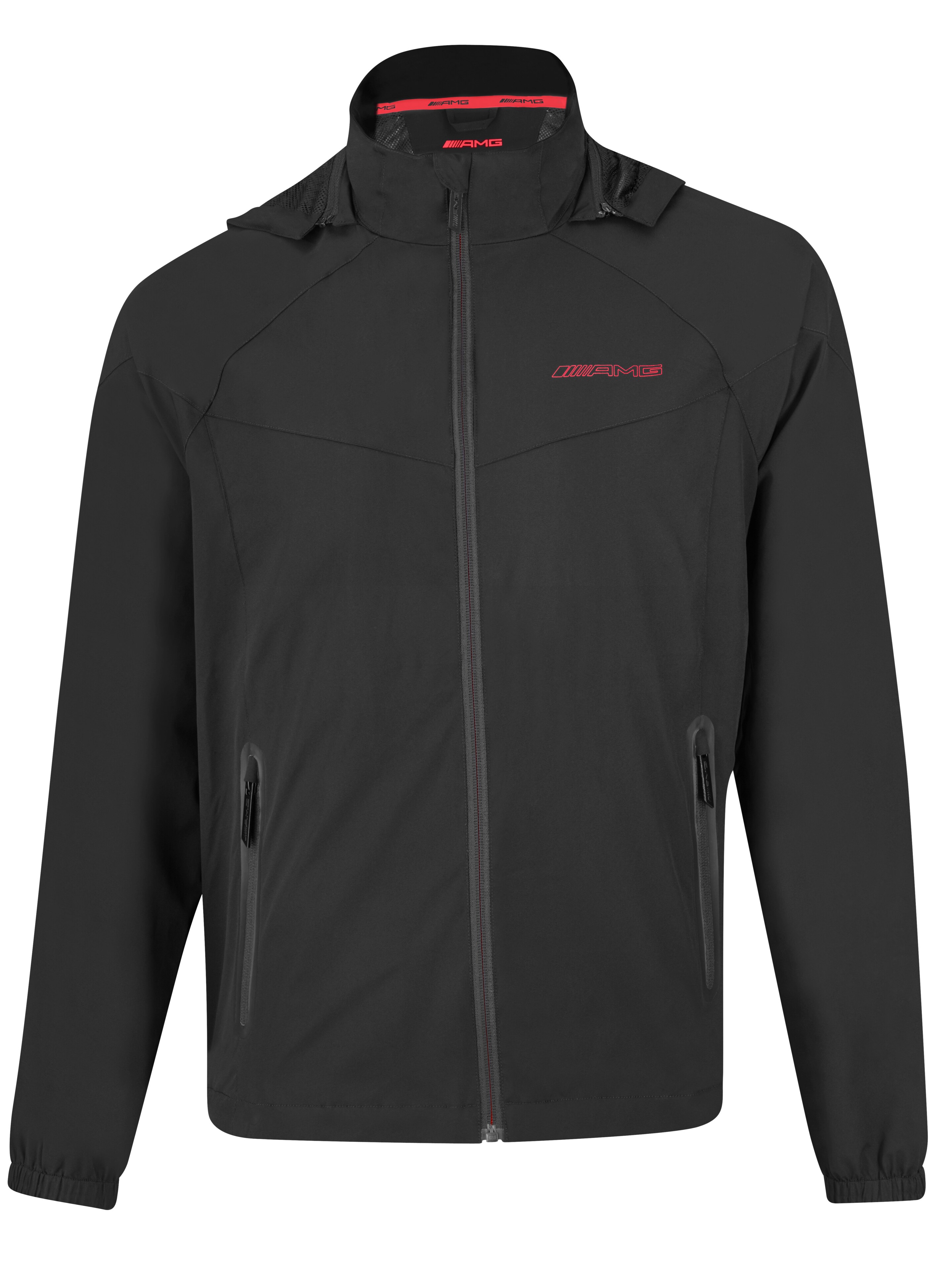 AMG Regenjacke Herren, schwarz/rot