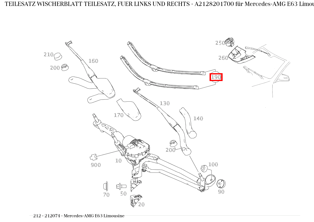 Teilesatz Wischerblatt TEILESATZ, FUER LINKS UND RECHTS Mercedes-AMG E63 Limousine 212 Teilesatz Wischerblatt TEILESATZ, FUER LINKS UND RECHTS Mercedes-AMG E63 Limousine 212