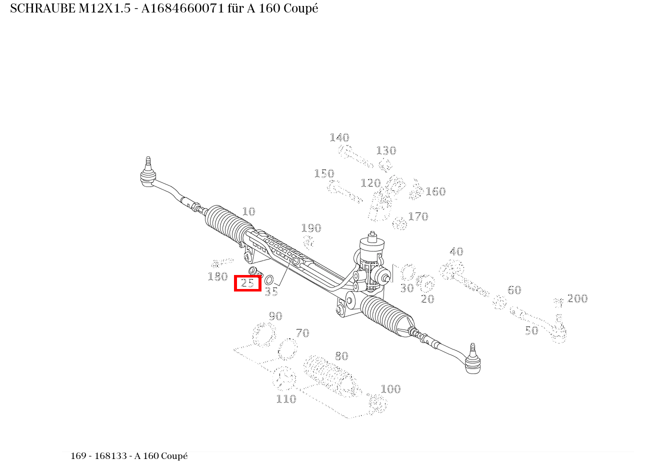 Schraube M12X1.5 A 160 Coupé 169 Schraube M12X1.5 A 160 Coupé 169