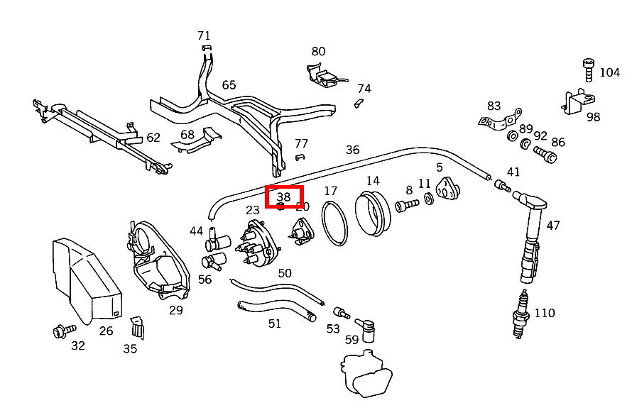 KENNZEICHNUNGSTUELLE ZYLINDER NO.1 500 SL Roadster mit Automatic 129 KENNZEICHNUNGSTUELLE ZYLINDER NO.1 500 SL Roadster mit Automatic 129