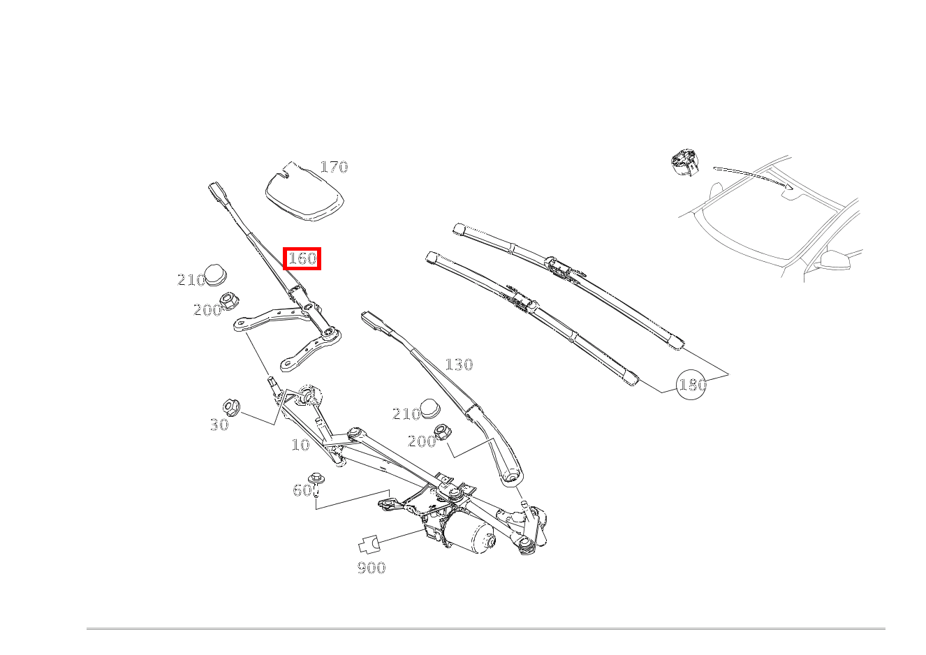 Wischerarm BEIFAHRERSEITE Mercedes-AMG CLA 45 4MATIC Shooting Brake BCA 117