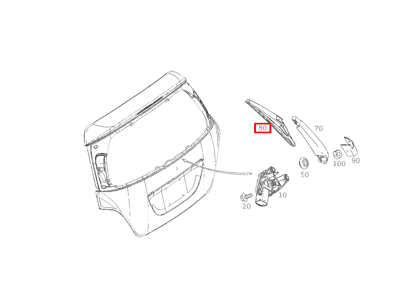 Wischerblatt HECKWISCHER R280CDI 251 Wischerblatt HECKWISCHER R280CDI 251