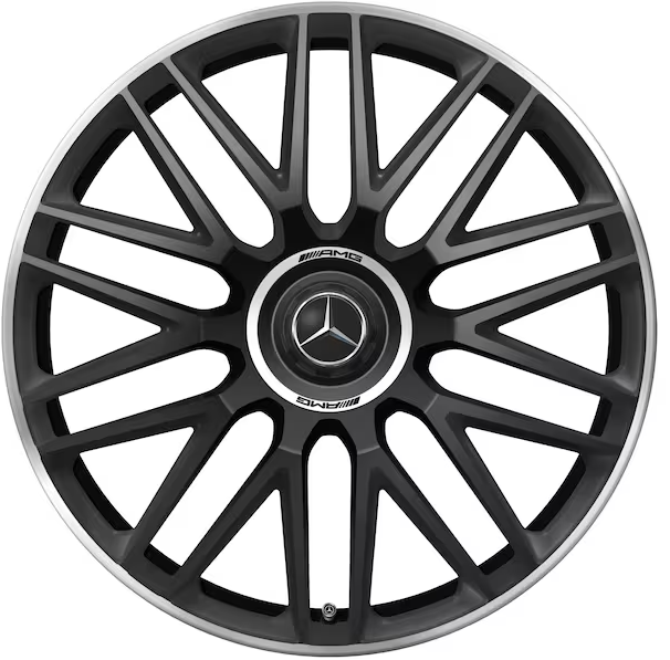 AMG Schmiederad 10-Speichen-Design, 21 Zoll, 9,5 J x 21 ET 56, schwarz matt AMG Schmiederad 10-Speichen-Design, 21 Zoll, 9,5 J x 21 ET 56, schwarz matt