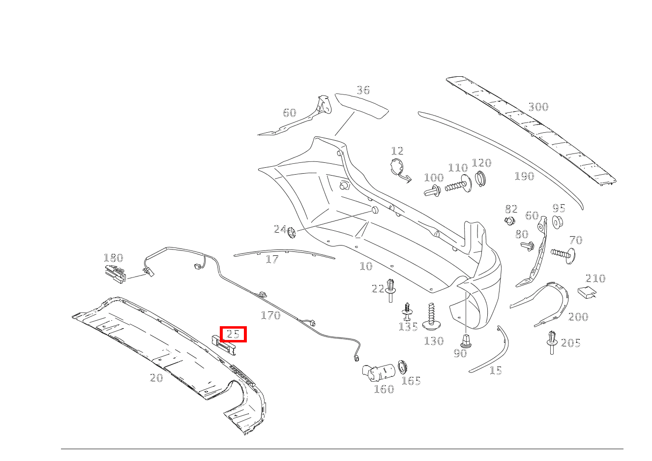 Befestigungsklammer STOSSFAENGER-UNTERTEIL B 200 Turbo Sports Tourer 245