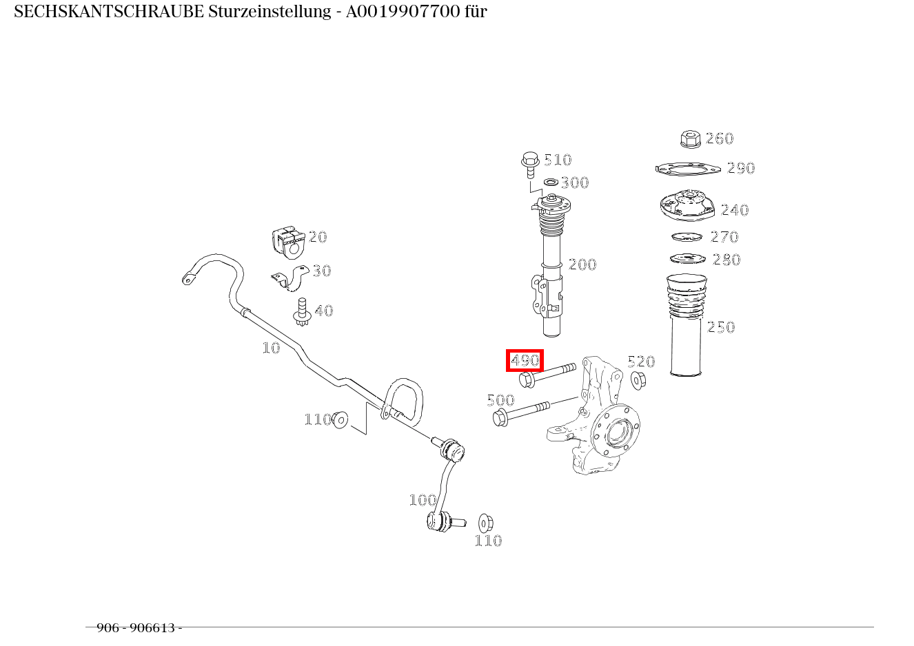 Sechskantschraube Sturzeinstellung 906 Sechskantschraube Sturzeinstellung 906