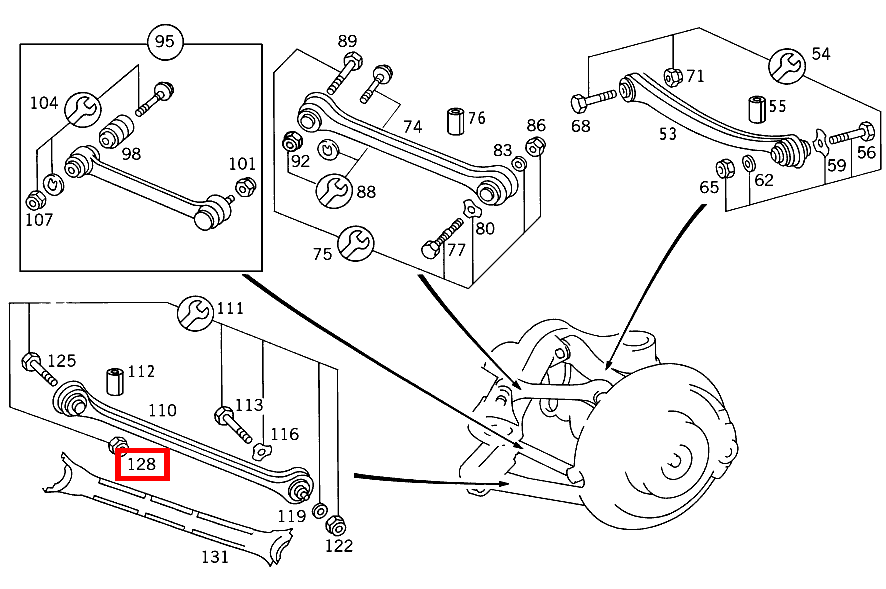 Sechskantmutter SCHUBSTREBE AN HINTERACHSTRAEGER; M12X1.5 190 D 2.5 Turbo 201