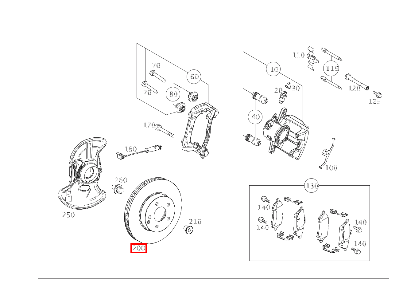 Bremsscheibe belüftet Vorne rechts C 180 TK 204